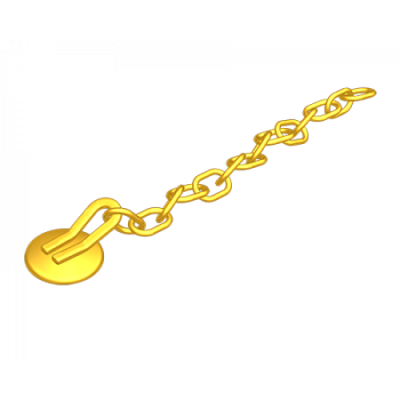 Lingual Button Chain Gold - Zincirli Buton 10lu paket