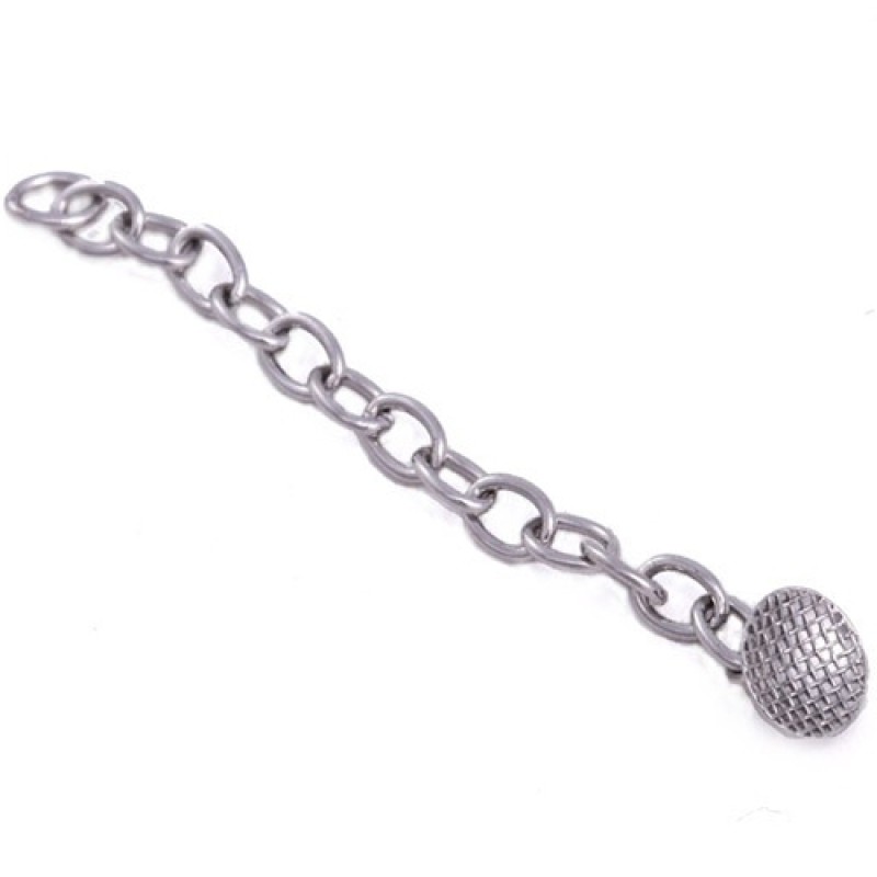 Lingual Button Chain Silver - Zincirli Buton 10lu paket