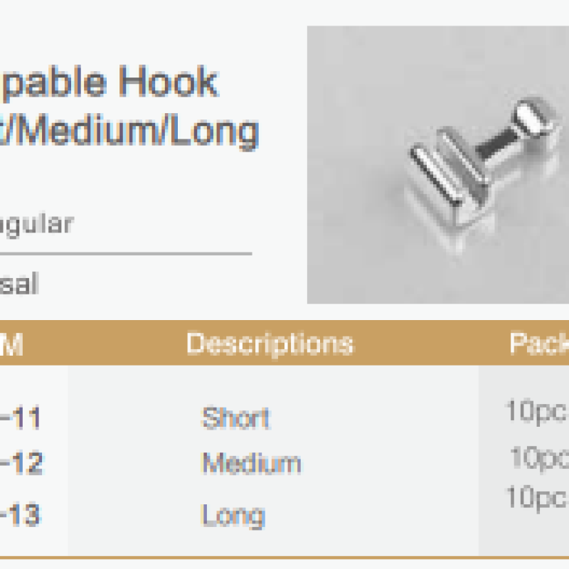 Crimpable Hook Straight 10lu Paket